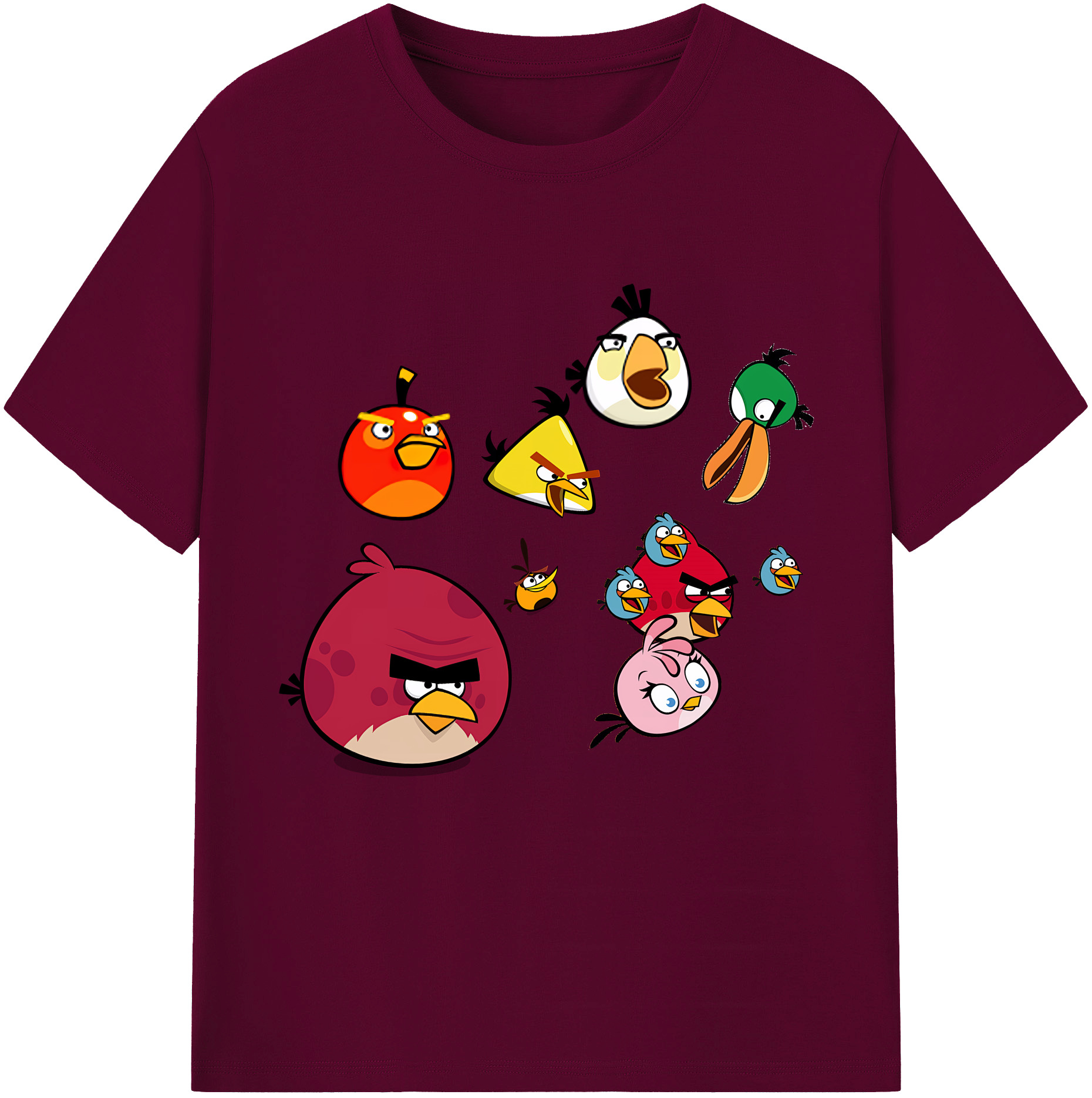 （画像用） Angry Birds アングリーバード レディースカジュアルプリントTシャツ（綿100％）